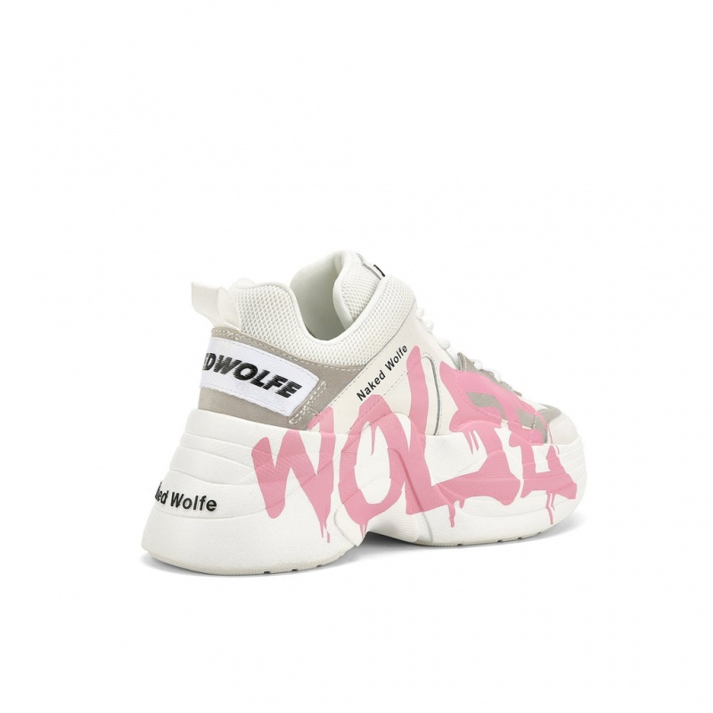 Naked Wolfe Track Logo Women's Sneakers Pink UK | C9R-3629