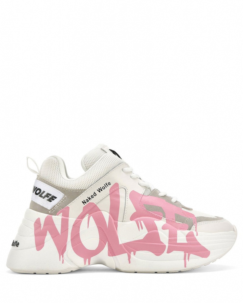 Naked Wolfe Track Logo Women\'s Sneakers Pink UK | C9R-3629