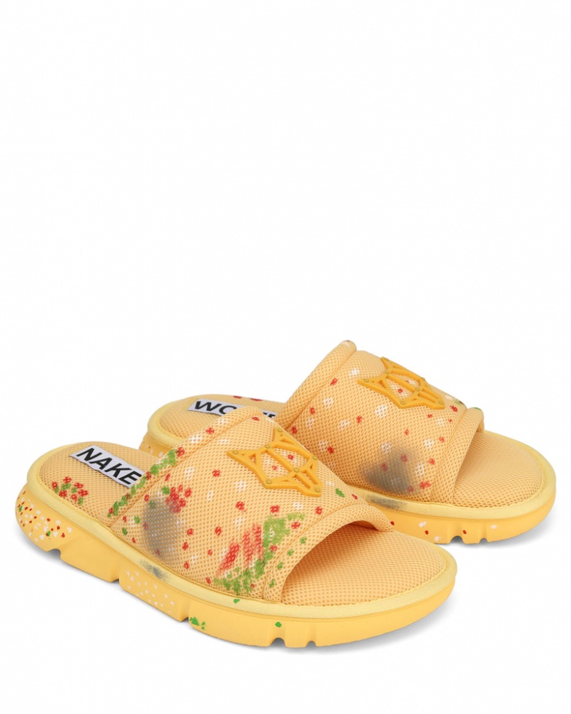 Naked Wolfe Vegas Men's Slides Yellow UK | H6H-1589