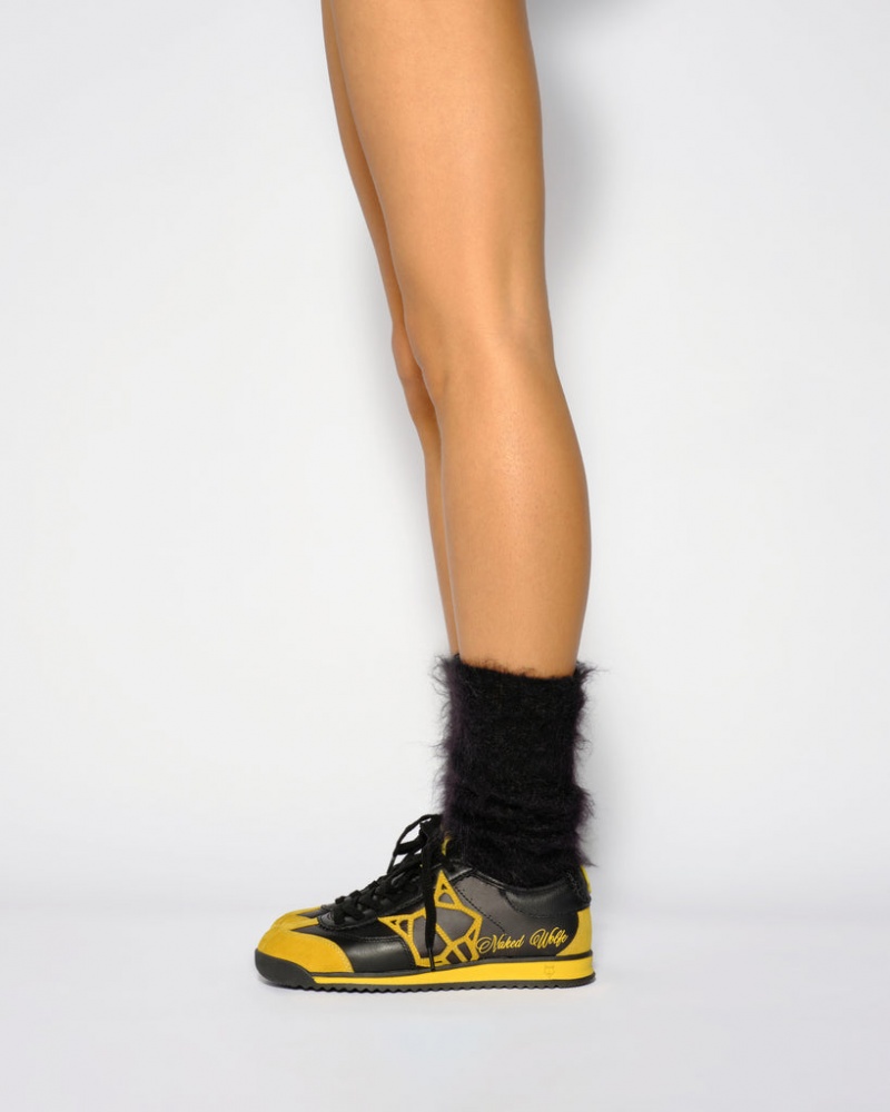 Naked Wolfe Vital Women's Sneakers Black / Yellow UK | H7E-2056