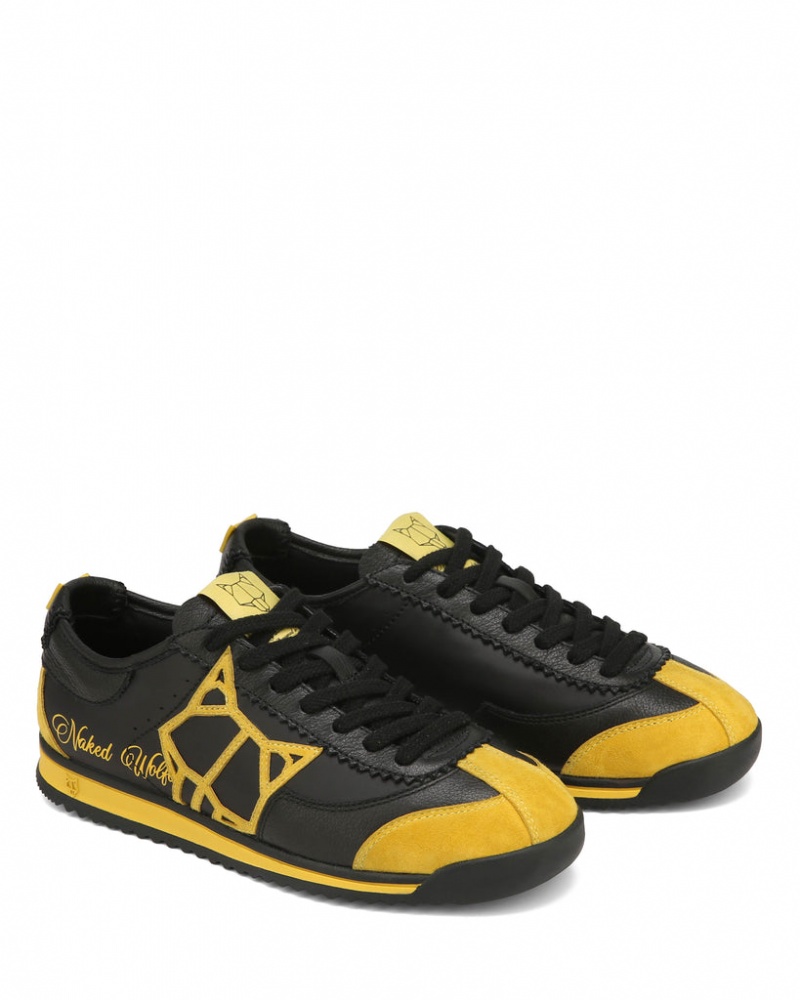 Naked Wolfe Vital Women's Sneakers Black / Yellow UK | H7E-2056