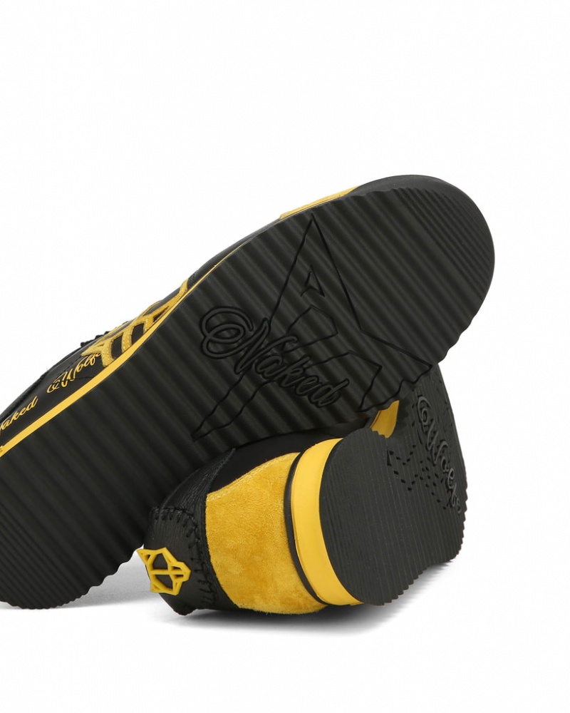 Naked Wolfe Vital Women's Sneakers Black / Yellow UK | H7E-2056