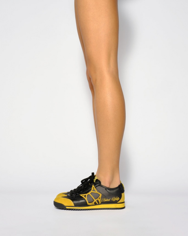 Naked Wolfe Vital Women's Sneakers Black / Yellow UK | H7E-2056