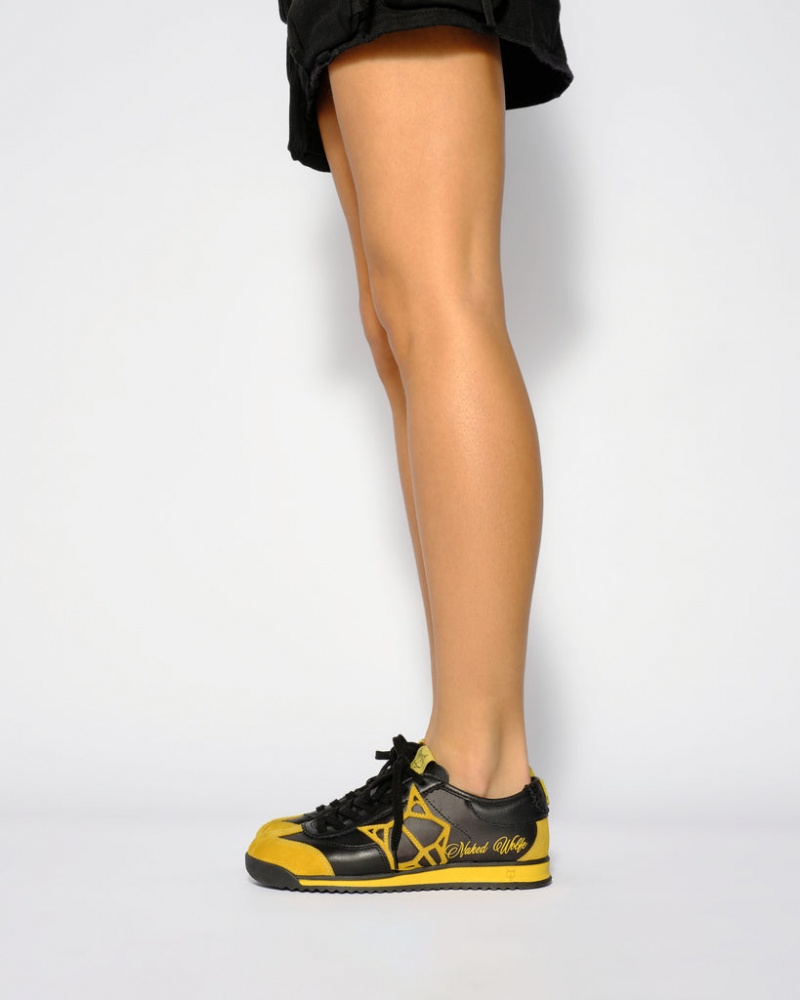 Naked Wolfe Vital Women's Sneakers Black / Yellow UK | H7E-2056