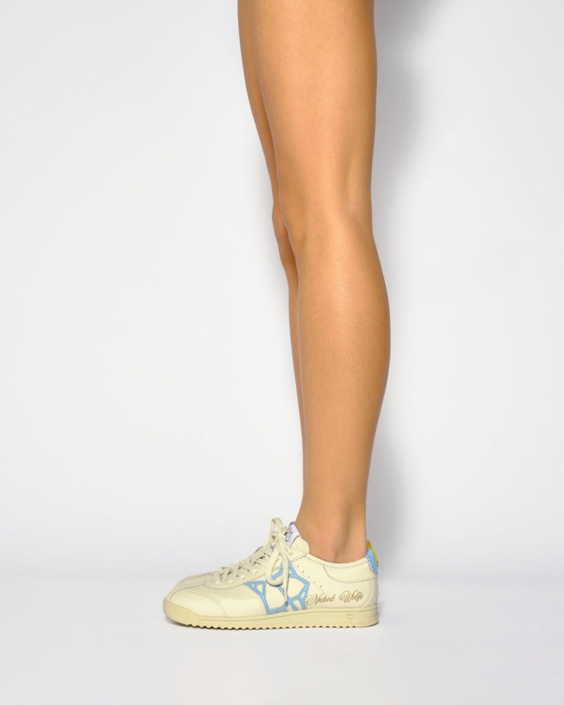 Naked Wolfe Vital Women's Sneakers Cream / Blue UK | T6I-0756