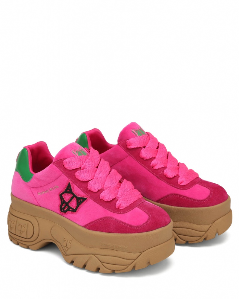 Naked Wolfe Warrior Women's Sneakers Pink UK | L8R-0542