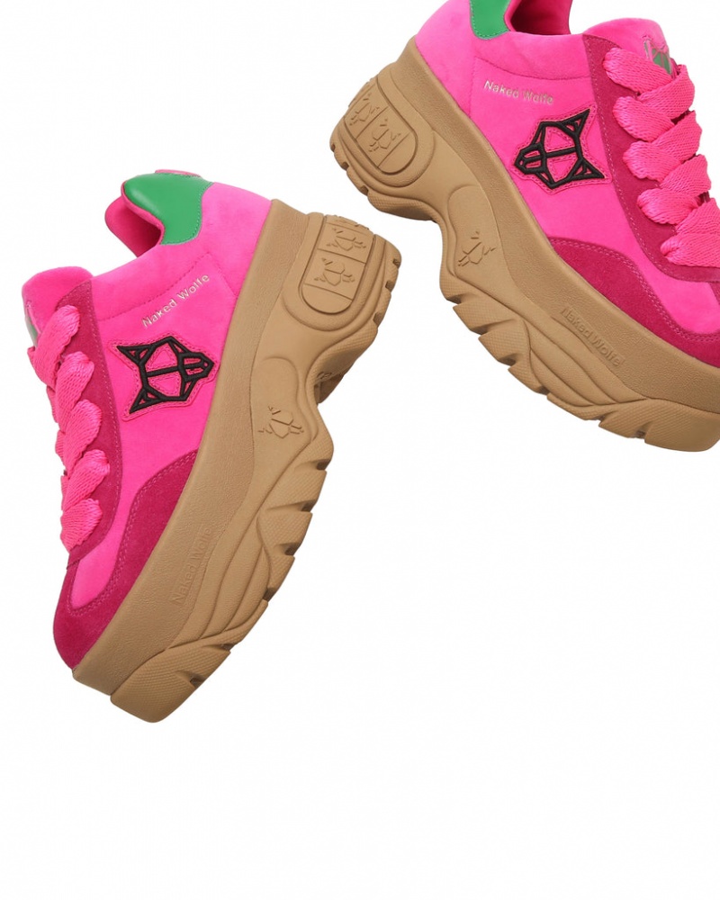 Naked Wolfe Warrior Women's Sneakers Pink UK | L8R-0542