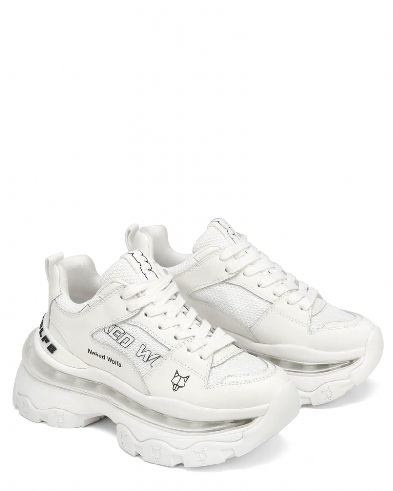 Naked Wolfe Wind Women's Sneakers White UK | J1N-5278